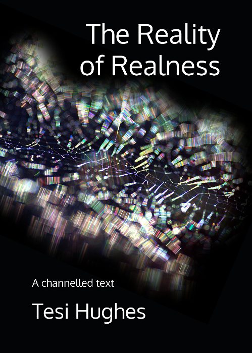 The Reality of Realness Cover of "The Reality of Realness" by Tesi Hughes, featuring abstract textures and colours in the form of a spiders web.